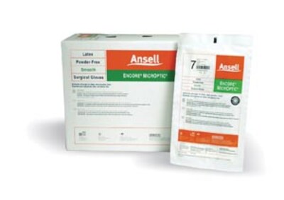 Ansell Encore Microptic Powder Free White Latex Gloves, Medium, 50/Box (102921BX)