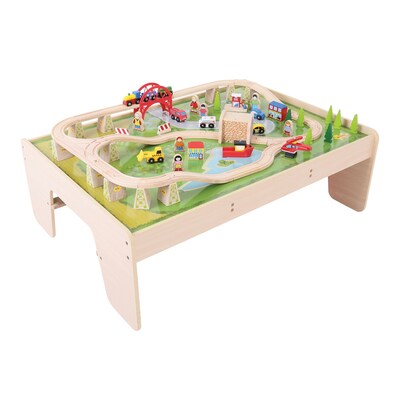 Bigjigs Toys, Train Set & Table, Ages 3+ (BJT040)