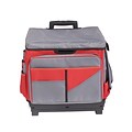 ECR4Kids Universal Rolling Cart and Organizer Bag, Gray & Red (ELR0550BRD)