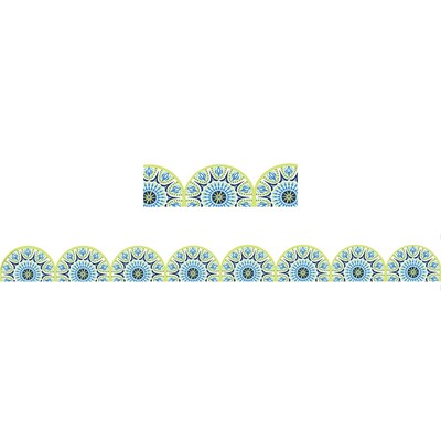 Eureka EU-845626, Blue Harmony - Half Mandala Deco Trim? Extra Wide Die Cut | Quill