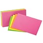 Oxford Glow 4" x 6" Index Cards, Lined, Assorted, 100/Pack, 10 Packs/Bundle (ESS99755)