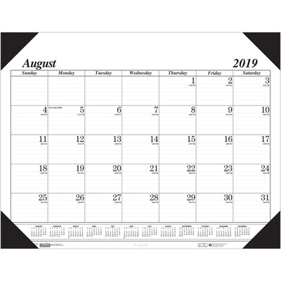 Academic Economy Desk Pad 17-Month Aug-Dec, 22 x 17, White