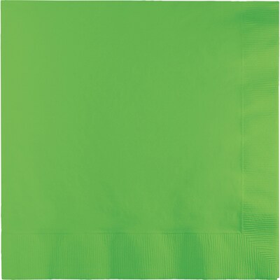 Touch of Color 3 Ply Dinner Napkins, Fresh Lime Green, 25/Pack (593123B)