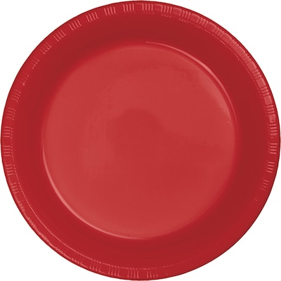 Touch of Color Plastic Dessert Plates, Classic Red, 50/Pack (28103111B)