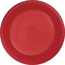 Touch of Color Plastic Dessert Plates, Classic Red, 50/Pack (28103111B)