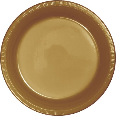 Touch of Color Plastic Dessert Plates, Glittering Gold, 50/Pack (28103011B)