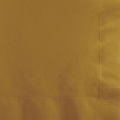 Touch of Color 2 Ply Beverage Napkins, Glittering Gold, 200/Pack (253276)