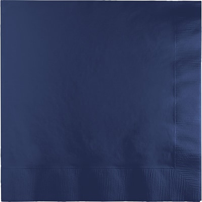 Touch of Color 3 Ply Dinner Napkins, Navy Blue, 25/Pack (591137B)