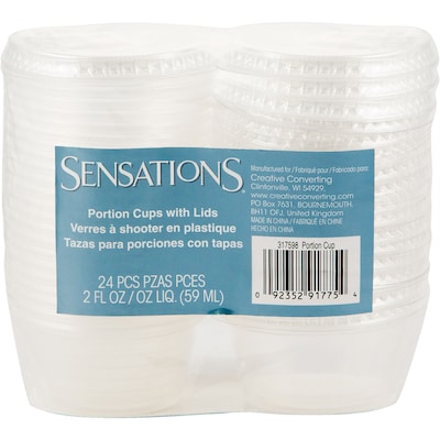 Sensations Clear 2 oz Portion Cups with Lids, 24 pk (317598)