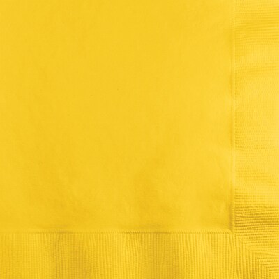 Celebrations 2 Ply Beverage Napkins, School Bus Yellow, 20/Pack (573269)