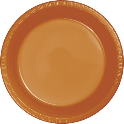 Touch of Color Plastic Banquet Plates, Pumpkin Spice Orange, 20/Pack (324809)