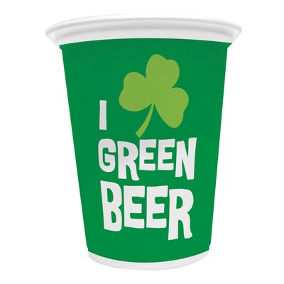 Creative Converting Green Beer 16 oz Plastic Cup 8 pk (054233)