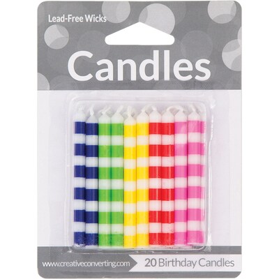 Creative Converting Multicolor Striped Candles, 80 Count (DTC104211CAN)