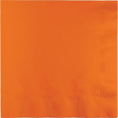 Touch of Color 3 Ply Lunch Napkins, Sunkissed Orange, 50/Pack (58191B)