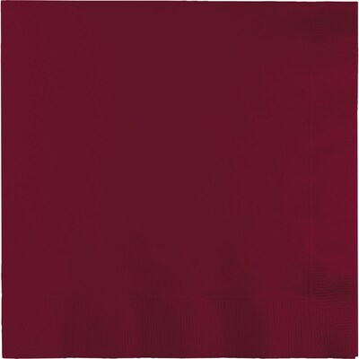 Touch of Color 3 Ply Dinner Napkins, Burgundy, 25/Pack (593122B)