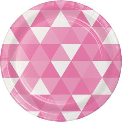 Celebrations 2 Ply Fractal Beverage Napkins, Candy Pink, 8/Pack (319969)