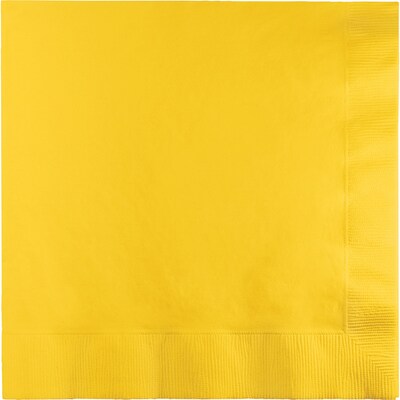 Touch of Color 3 Ply Lunch Napkins, School Bus Yellow, 50/Pack (581021B)