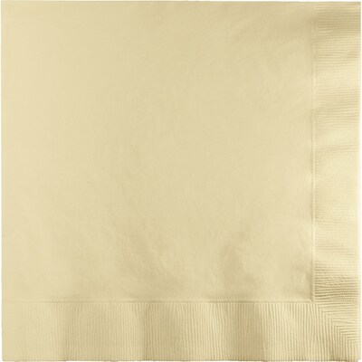 Touch of Color 3 Ply Dinner Napkins, Ivory, 25/Pack (59161B)
