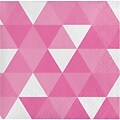 Celebrations 2 Ply Fractal Beverage Napkins, Candy Pink, 16/Pack (319974)