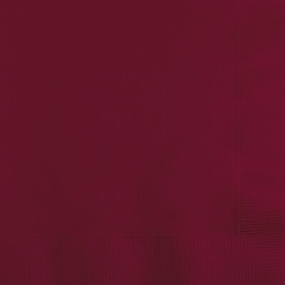 Touch of Color 3 Ply Beverage Napkins, Burgundy, 50/Pack  (573122B)