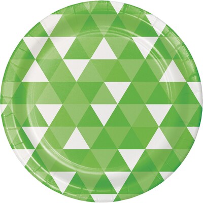 Celebrations Fractal Paper Dinner Plates, Fresh Lime Green, 8/Pack (319963)