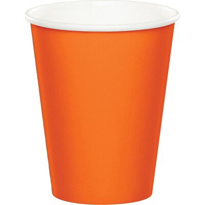 Celebrations Paper Cups, 9 Oz., Sunkissed Orange, 8/Pack (563282)