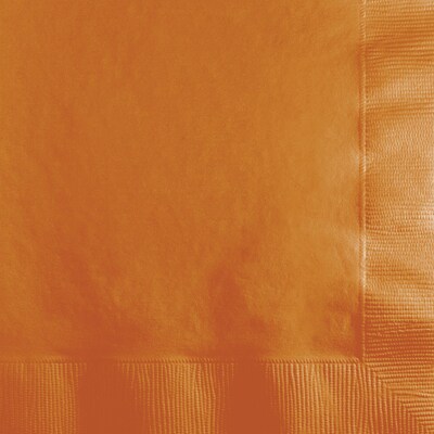 Touch of Color 3 Ply Beverage Napkins, Pumpkin Spice Orange, 50/Pack (323390)