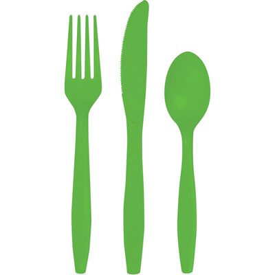 Celebrations Assorted Cutlery, Fresh Lime Green, 18/Pack (813123)