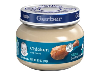 Gerber Sitter 2nd Foods Canned Meat & Fish, Chicken and Gravy, 2.5 Oz., 12/Pack (1212)