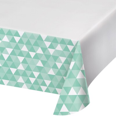 Celebrations Fractal Plastic Tablecloth, Fresh Mint Green (324467)