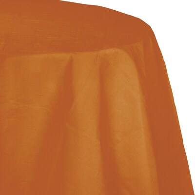 Touch of Color Octy Round Plastic Tablecloth, Pumpkin Spice Orange (323402)
