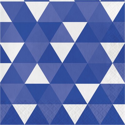 Celebrations Fractal Lunch Napkins, Cobalt Blue, 16/Pack (319976)