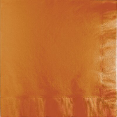 Touch of Color 3 Ply Lunch Napkins, Pumpkin Spice Orange, 50/Pack (323385)