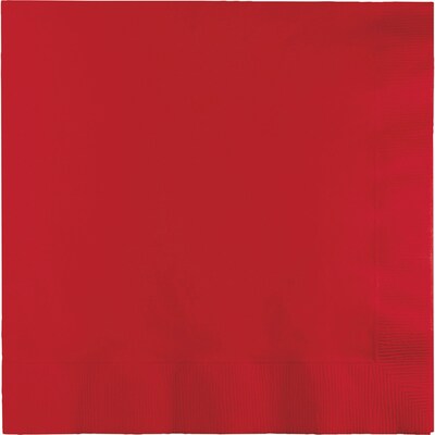 Touch of Color 3 Ply Lunch Napkins, Classic Red, 50/Pack (581031B)