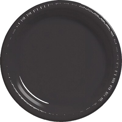 Touch of Color Plastic Banquet Plates, Black Velvet, 50/Pack (28134031B)