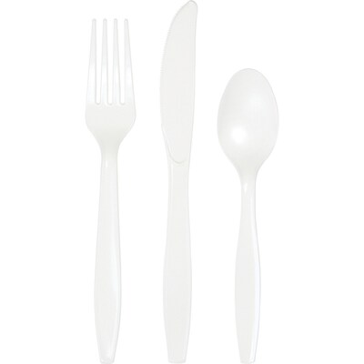 Celebrations Assorted Plastic Cutlery, White, 18/Pack (810272)