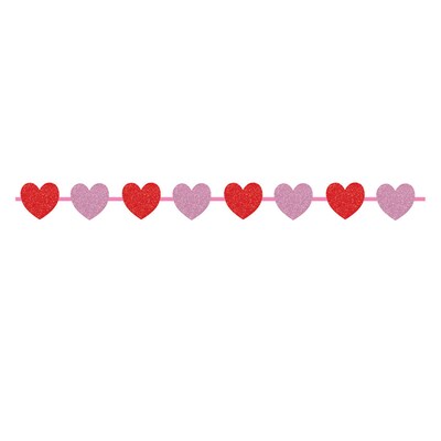 Creative Converting Glitter Hearts Ribbon Garland (031086)