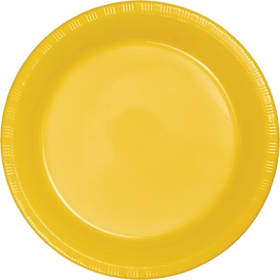 Touch of Color Plastic Dessert Plates, School Bus Yellow, 50/Pack (28102111B)