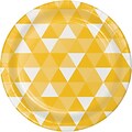 Celebrations Fractal Paper Dinner Plates, School Bus Yellow, 8/Pack (319962)