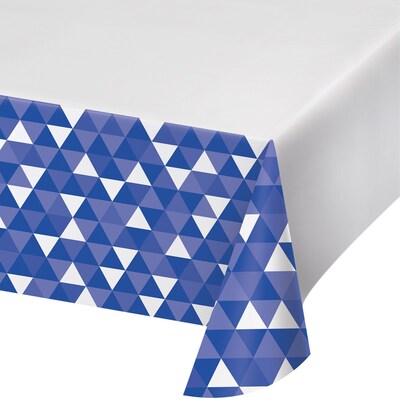 Celebrations Fractal Plastic Tablecloth, Cobalt Blue (324465)
