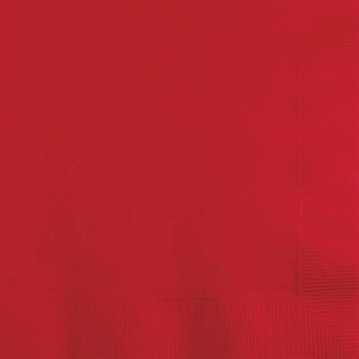 Celebrations 2 Ply Beverage Napkins, Classic Red, 20/Pack (573548)