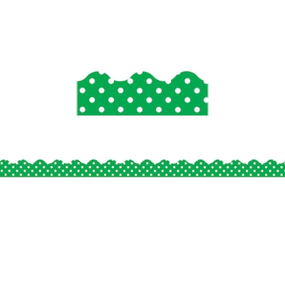 Teacher Created Resources TCR5498, Green Mini Polka Dots Scalloped Border Trim