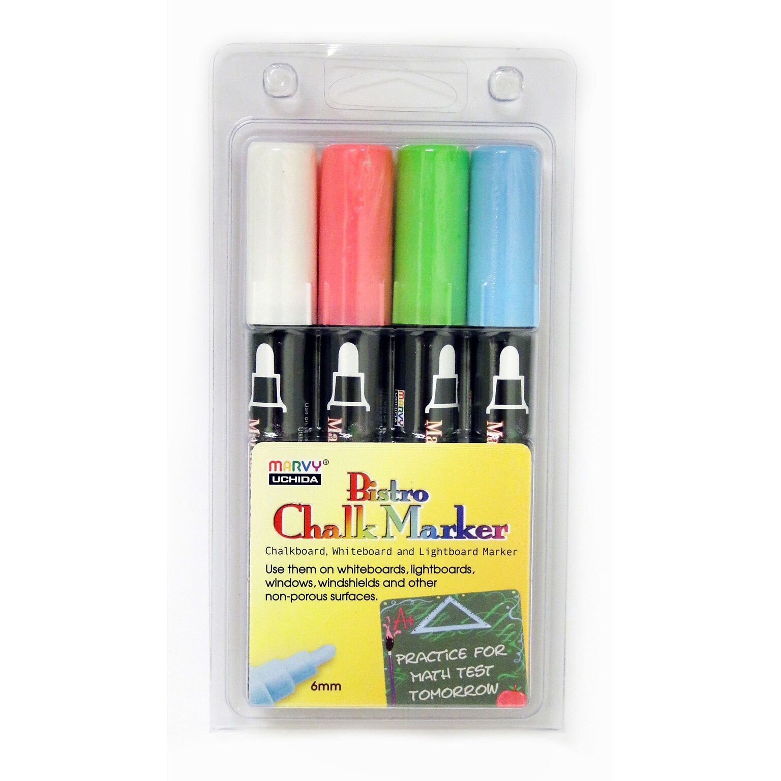 Uchida Bistro Normal Chalk Marker, Bullet Tip, Assorted Ink, 4/Pack (UCH4804ED)