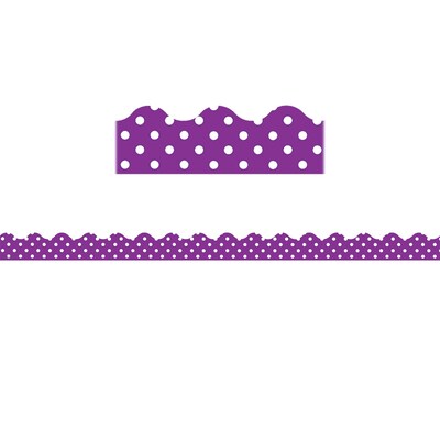 Teacher Created Resources TCR5499, Purple Mini Polka Dots Scalloped Border Trim