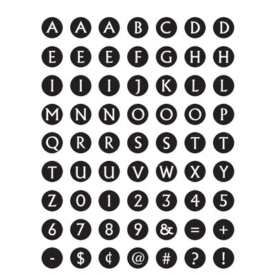 Teacher Created Resource Black & White Alphabet Mini Stickers, 378ct per pike, bundle of 6 packs (TCR2142)