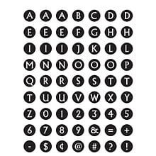Teacher Created Resource Black & White Alphabet Mini Stickers, 378ct per pike, bundle of 6 packs (TC