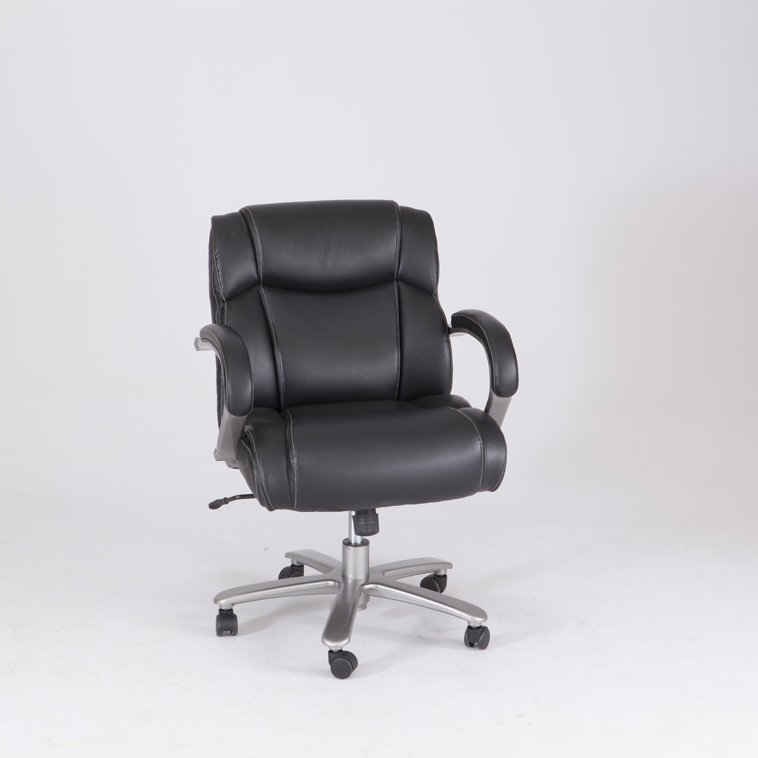 Safco 3500 Series Ergonomic Leather Executive Big & Tall Chair, 350 lb. Capacity, Black (3504BL)