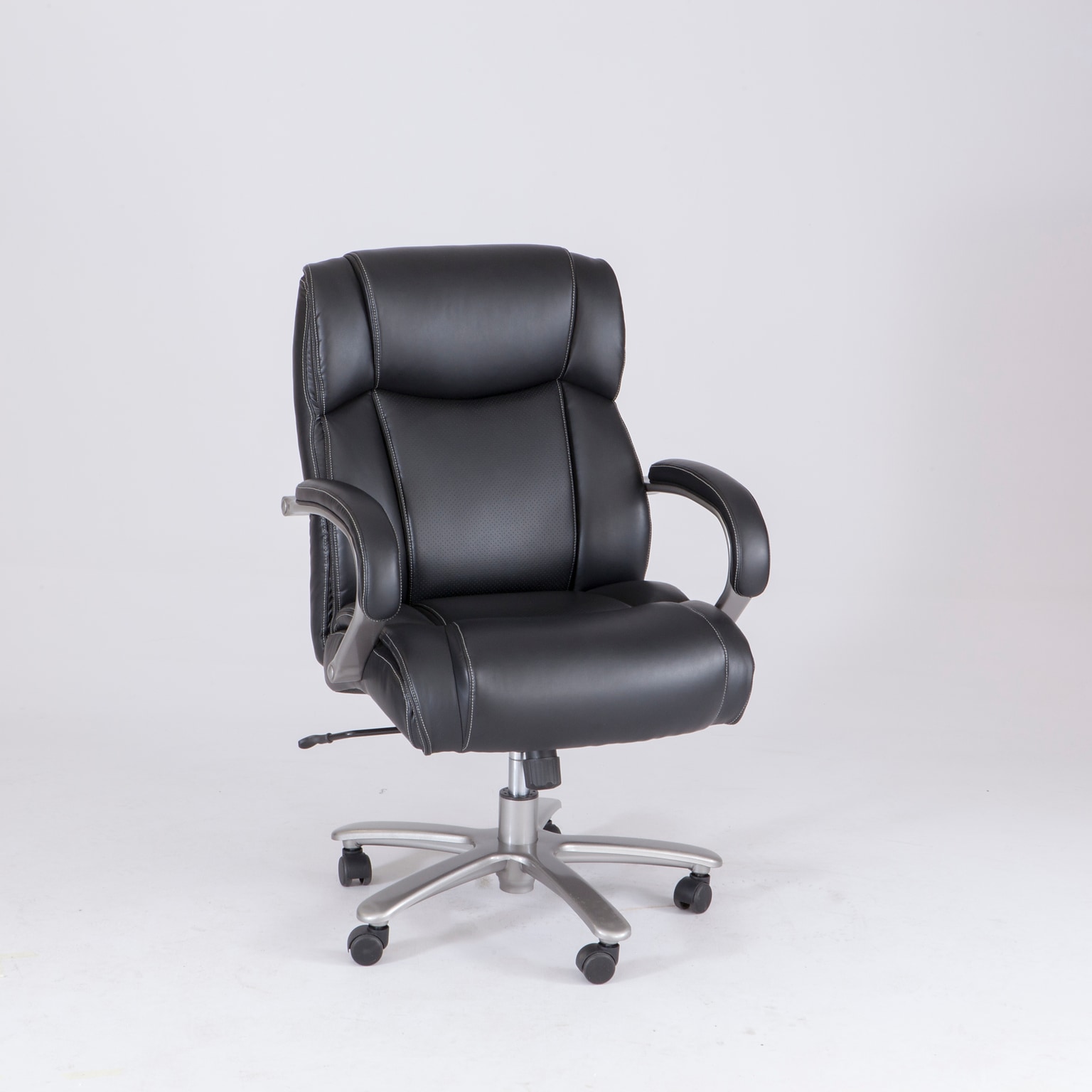 Safco 3500 Series Ergonomic Leather Executive Big & Tall Chair, 400 lb. Capacity, Black (3503BL)