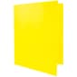 JAM Paper Plastic POP 2-Pocket  Folders with Metal Prong Fastener, Yellow, 96/Pack (382ECYE)