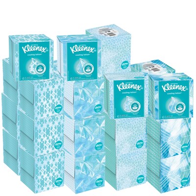 Kleenex Cool Touch Cooling Facial Tissue, 2-Ply, 45 Sheets/Box, 27/Carton (29388)